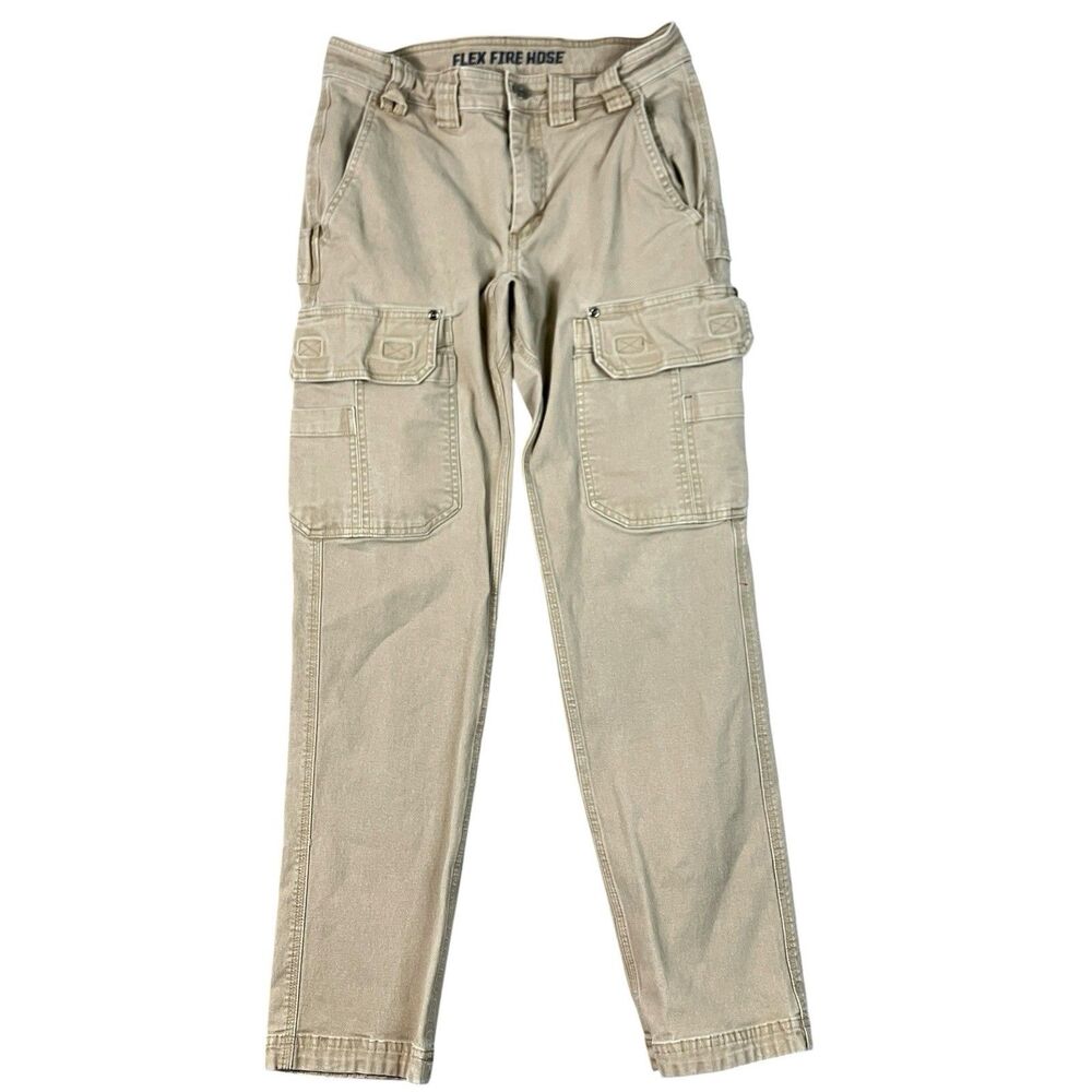 Duluth Cargo Pants Mens 28x30 Khaki Fire Hose Work Utility Carpenter Streetwear